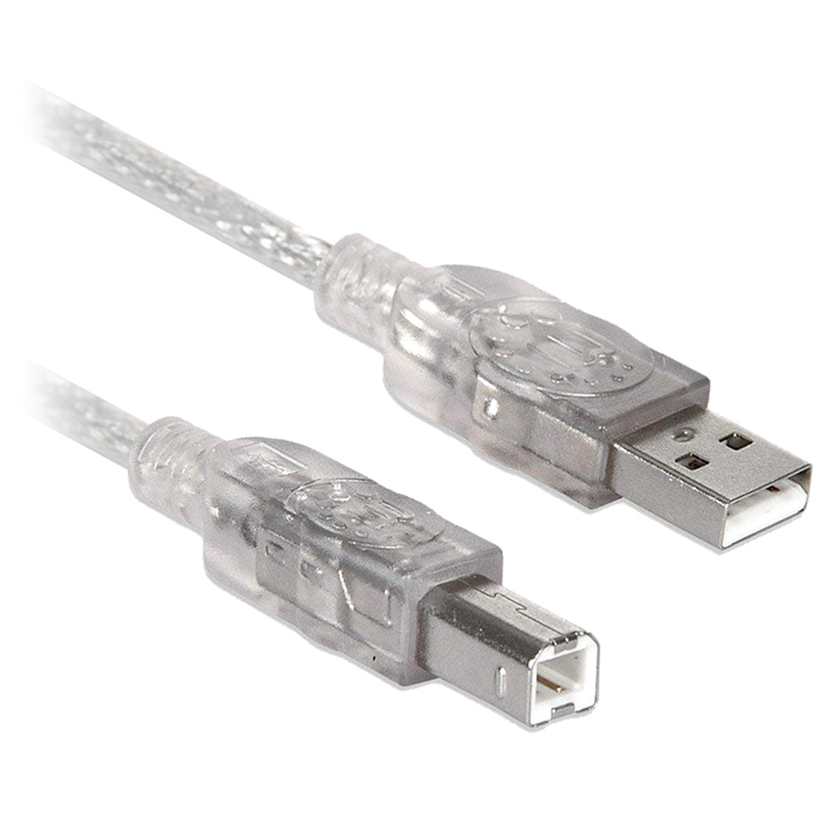 Cable USB A a B - V2.0 Para impresora universal, Alta velocidad, Plateado translucido, 4.5 m, 102366 BROBOTIX Cable USB A a B - V2.0 Para impresora universal, Alta velocidad, Plateado translucido, 4.5 m, 102366 BROBOTIX